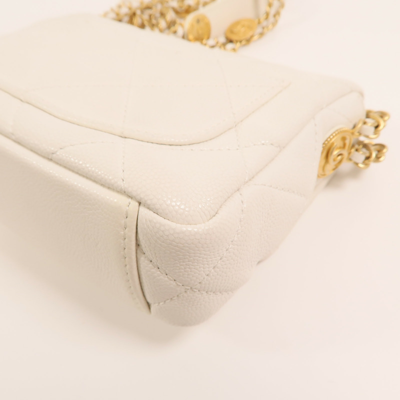 CHANEL 牛皮皮革Mini Twist Your Buttons Flap金扣鏈帶肩背袋-13