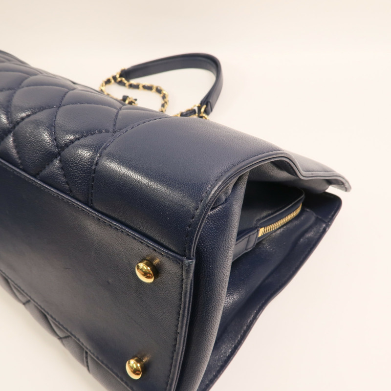 CHANEL 牛皮皮革Mademoiselle Vintage Tote金扣鏈帶肩背袋-10