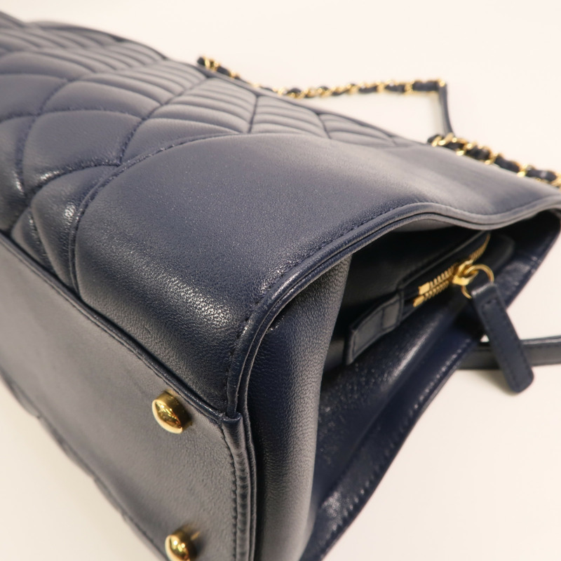 CHANEL 牛皮皮革Mademoiselle Vintage Tote金扣鏈帶肩背袋-12