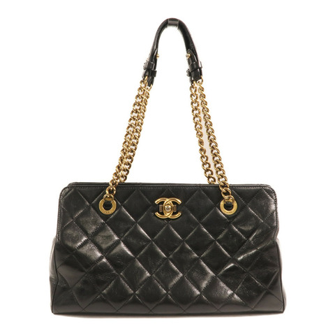 CHANEL 牛皮皮革Perfect Edge Tote金扣鏈帶肩背袋