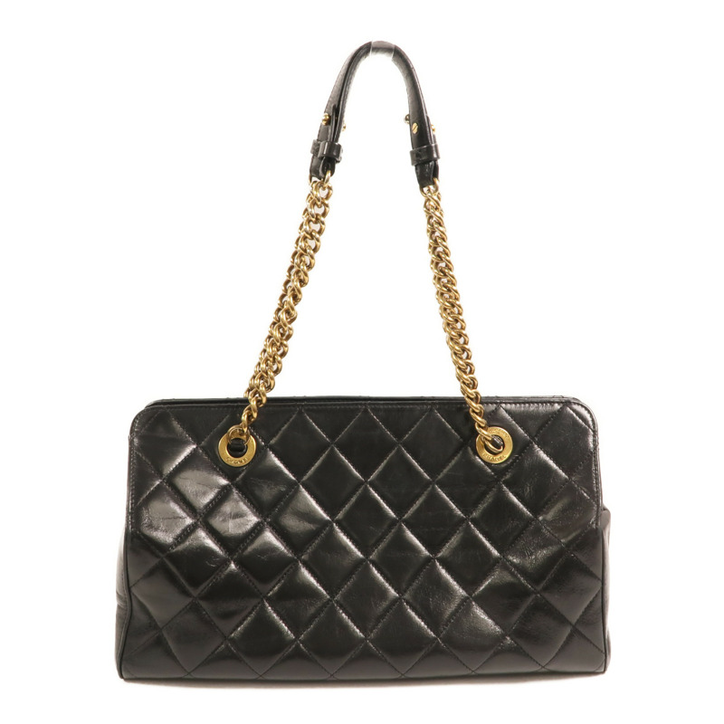 CHANEL 牛皮皮革Perfect Edge Tote金扣鏈帶肩背袋-1