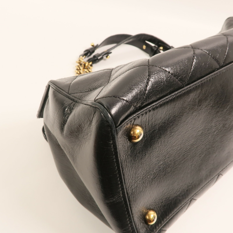 CHANEL 牛皮皮革Perfect Edge Tote金扣鏈帶肩背袋-10
