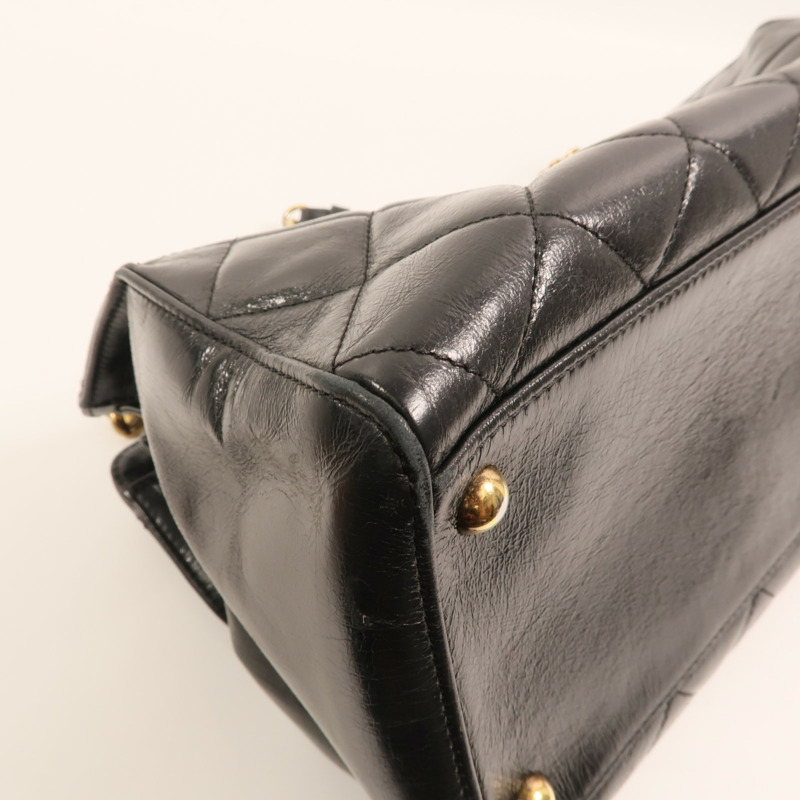 CHANEL 牛皮皮革Perfect Edge Tote金扣鏈帶肩背袋-12