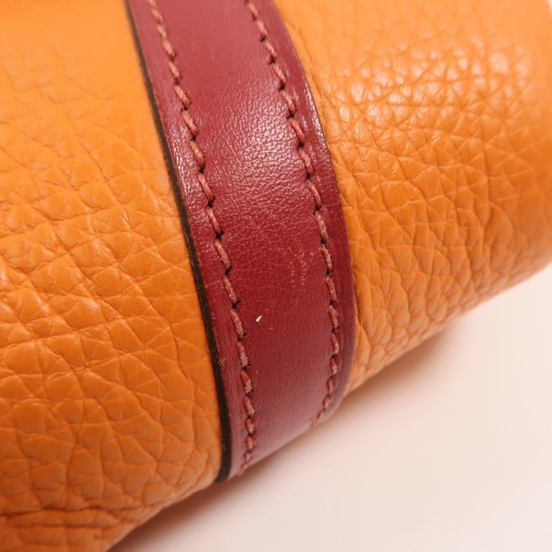 HERMES 【Hermes Fair】Clemence皮革Picotin MM銀扣手挽袋Feu/Rouge Grenat-13