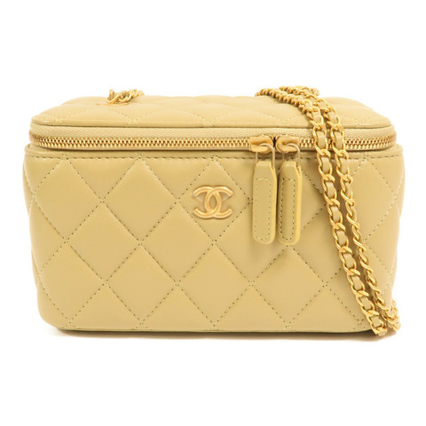 CHANEL 羊皮皮革Vanity Case鏈帶肩背袋