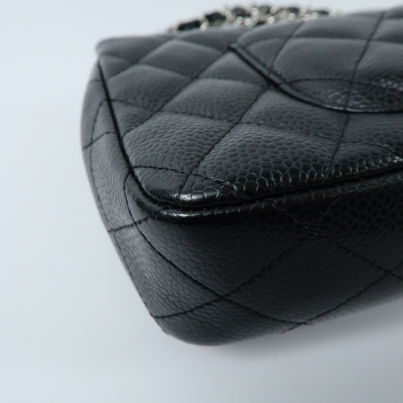 CHANEL 牛皮皮革Vintage Classic East West Flag Bag銀扣鏈帶肩背袋-6