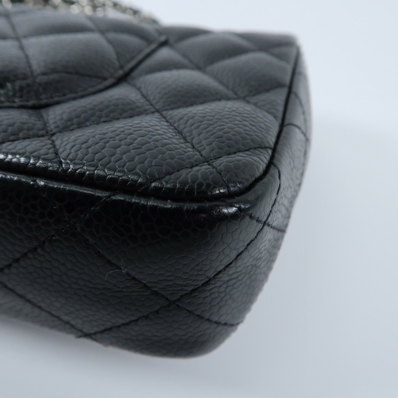 CHANEL 牛皮皮革Vintage Classic East West Flag Bag銀扣鏈帶肩背袋-7