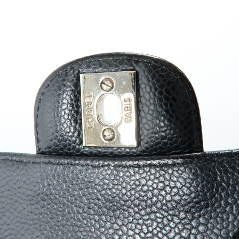 CHANEL 牛皮皮革Vintage Classic East West Flag Bag銀扣鏈帶肩背袋-13