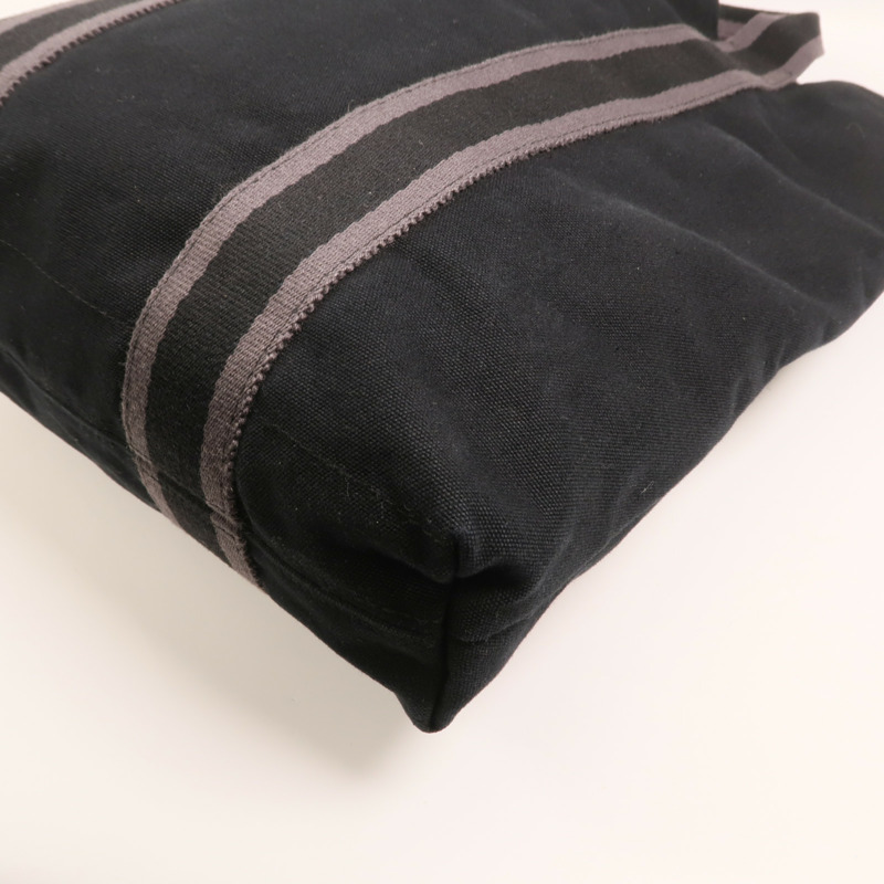 HERMES 【Hermes Fair】帆布Fourre Tout Cabas手挽袋Black-10