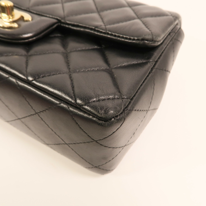 CHANEL 羊皮皮革Classic 20金扣鏈帶肩背袋-11