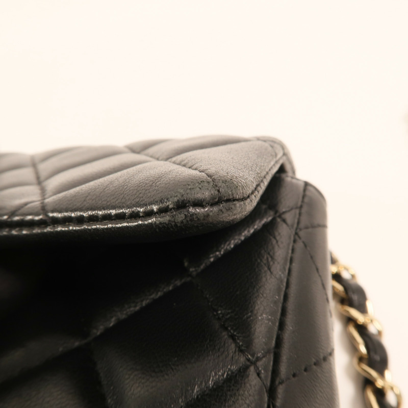 CHANEL 羊皮皮革Classic 20金扣鏈帶肩背袋-15