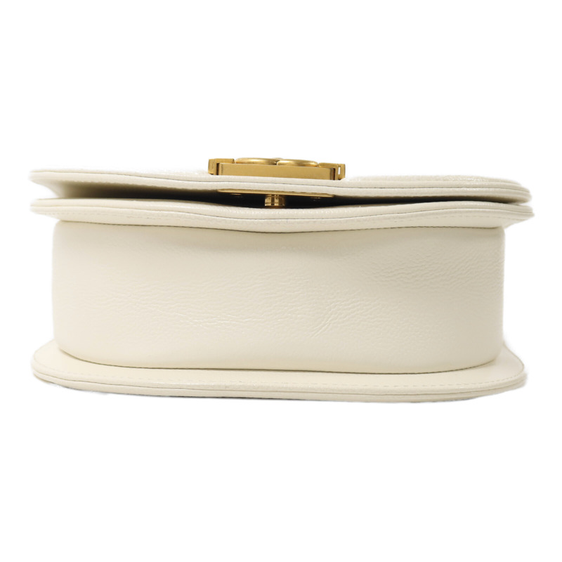 CHANEL 牛皮皮革Small Boy Messenger Bag金扣鏈帶肩背袋-3