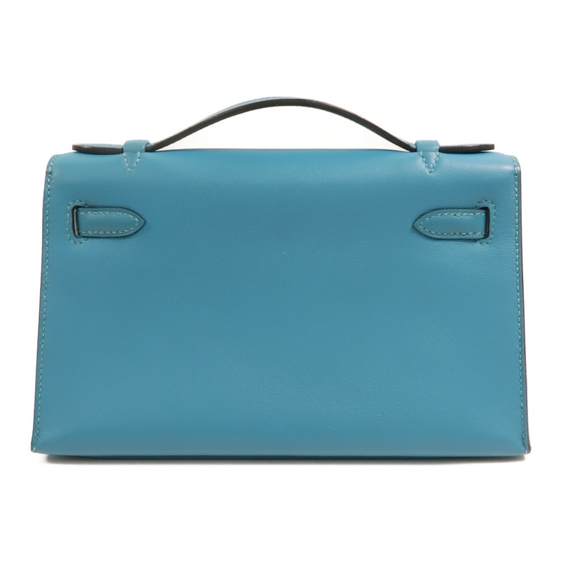 HERMES 【Hermes Fair】Swift皮革Mini Kelly I銀扣手挽袋Turquoise-1