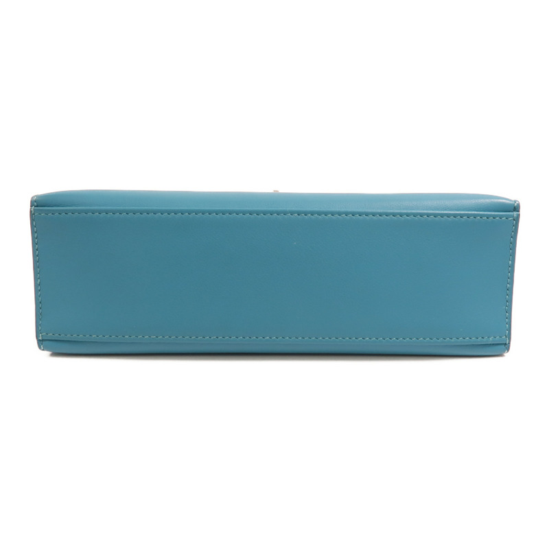 HERMES 【Hermes Fair】Swift皮革Mini Kelly I銀扣手挽袋Turquoise-3