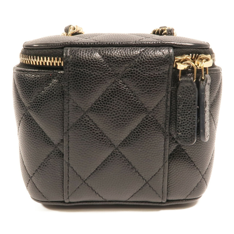 CHANEL 牛皮皮革Vanity Case金扣鏈帶肩背袋-1