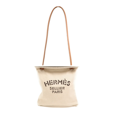 HERMES 【Hermes Fair】帆布Aline PM銀扣肩背袋