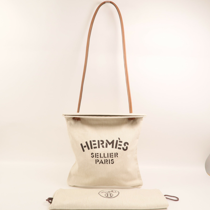 HERMES 【Hermes Fair】帆布Aline PM銀扣肩背袋-8