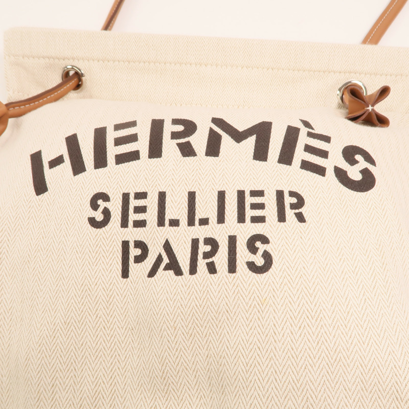 HERMES 【Hermes Fair】帆布Aline PM銀扣肩背袋-9
