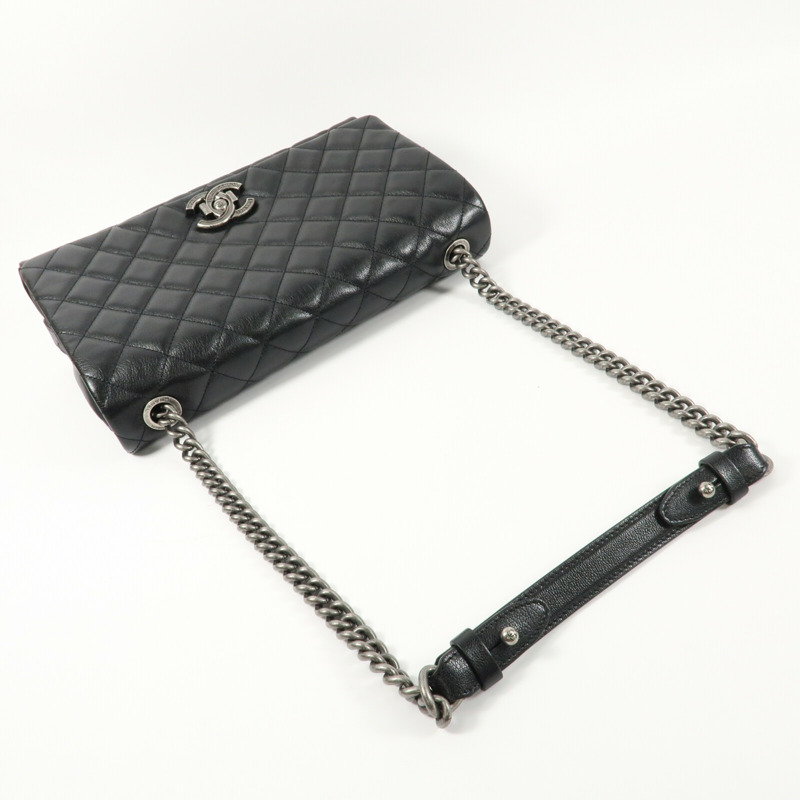 CHANEL 牛皮皮革Chain Shoulder鏈帶肩背袋-8