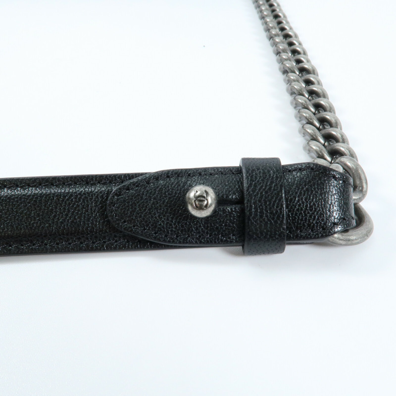 CHANEL 牛皮皮革Chain Shoulder鏈帶肩背袋-9