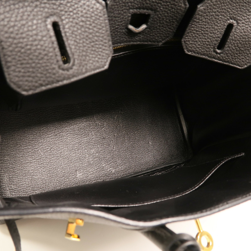 HERMES 【Hermes Fair】Togo皮革Birkin 25金扣手挽袋Noir-4