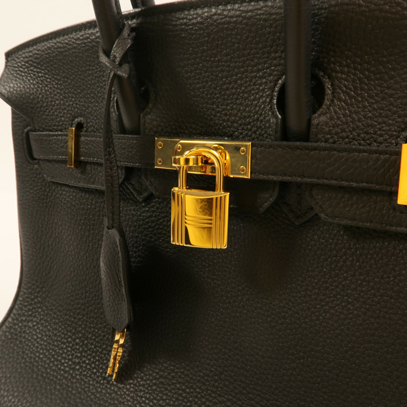 HERMES 【Hermes Fair】Togo皮革Birkin 25金扣手挽袋Noir-10