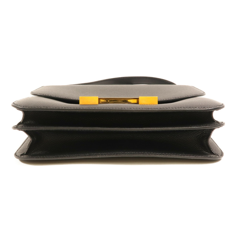 HERMES 【Hermes Fair】Epsom皮革Constance 24金扣肩背袋Noir-3