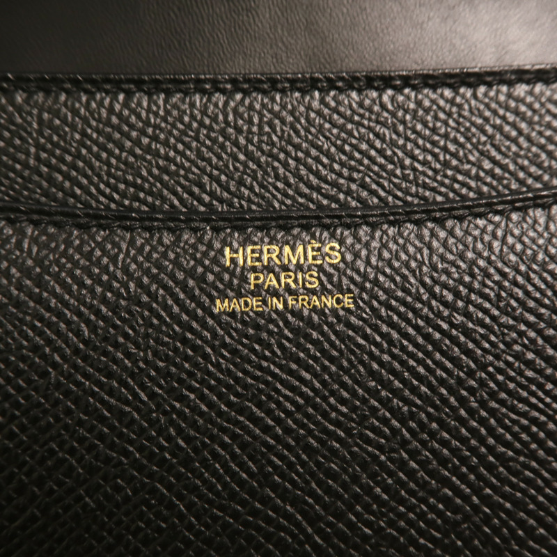 HERMES 【Hermes Fair】Epsom皮革Constance 24金扣肩背袋Noir-5