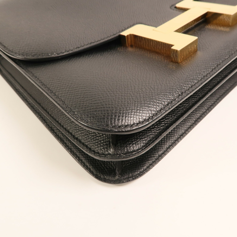 HERMES 【Hermes Fair】Epsom皮革Constance 24金扣肩背袋Noir-13