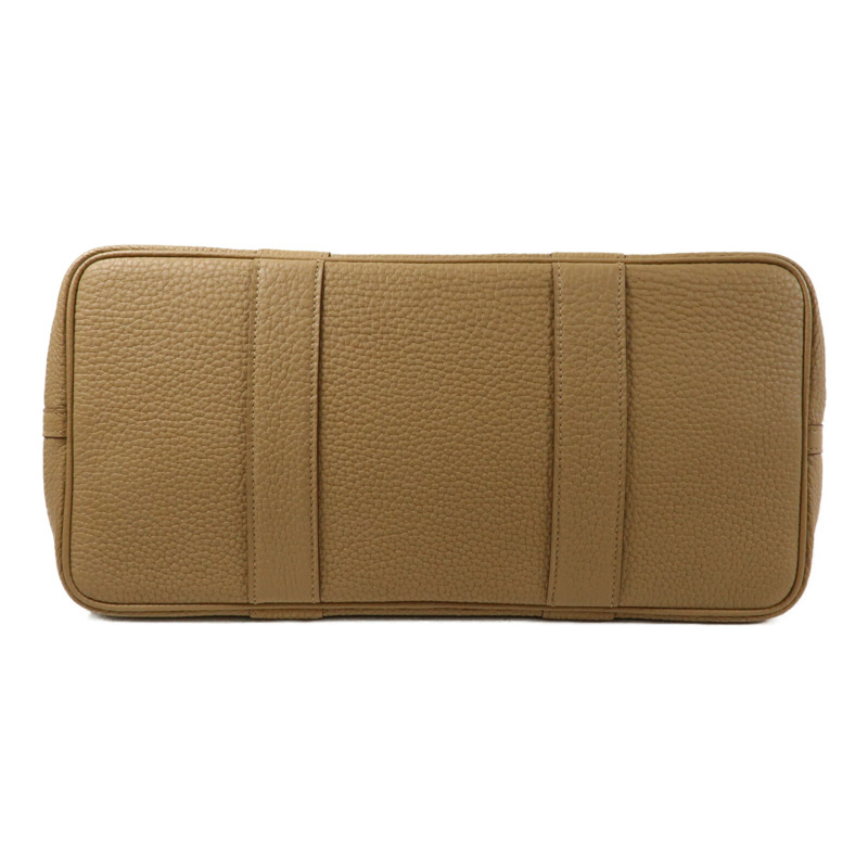 HERMES 【Hermes Fair】Clemence皮革GardenParty PM銀扣手挽袋Biscuit-3