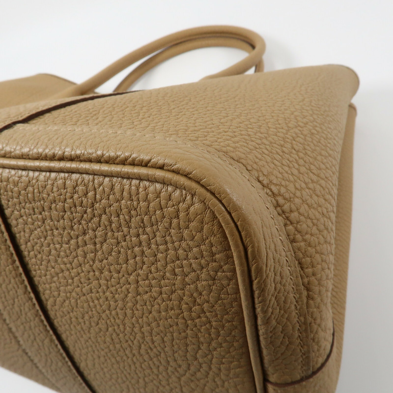 HERMES 【Hermes Fair】Clemence皮革GardenParty PM銀扣手挽袋Biscuit-7