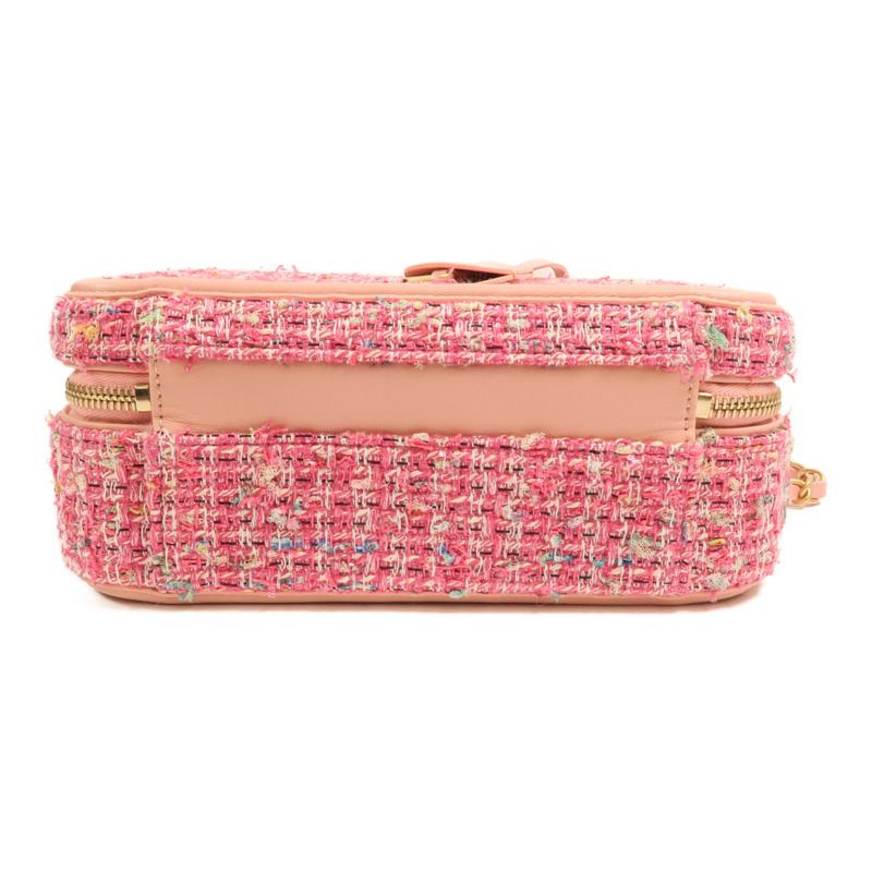 CHANEL 粗花呢Vanity Case 21cm金扣鏈帶肩背袋-3