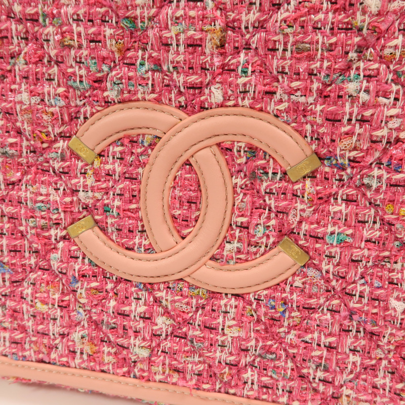 CHANEL 粗花呢Vanity Case 21cm金扣鏈帶肩背袋-8