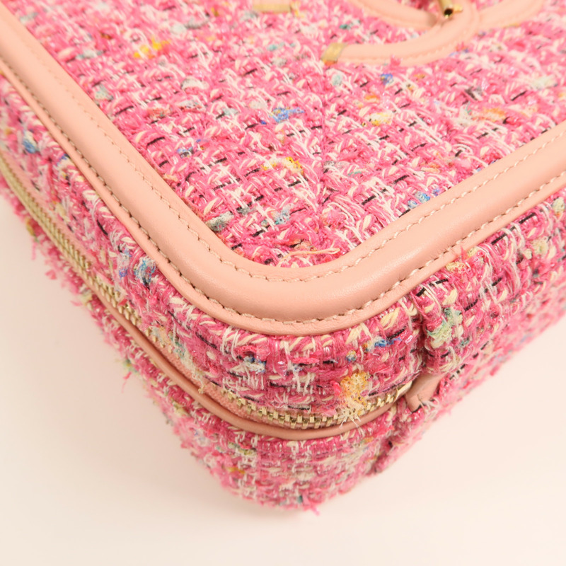 CHANEL 粗花呢Vanity Case 21cm金扣鏈帶肩背袋-13