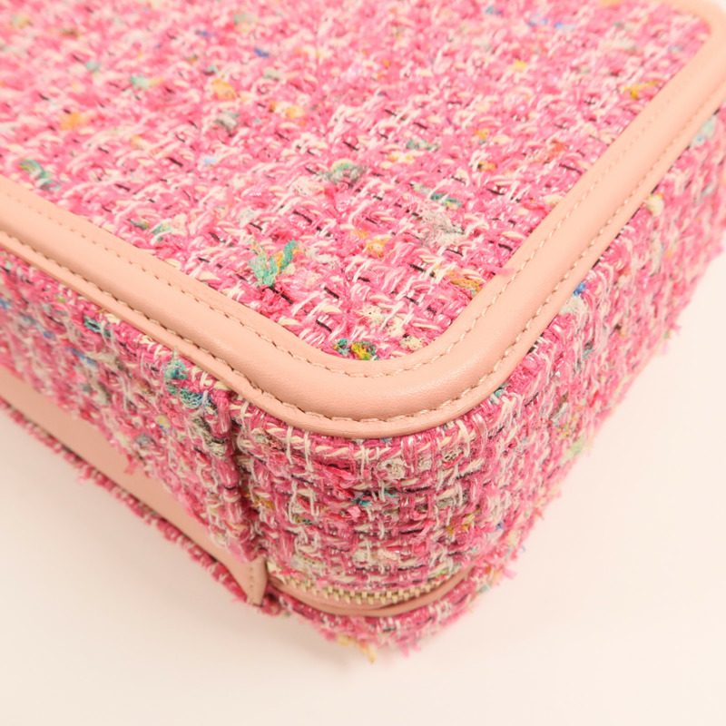 CHANEL 粗花呢Vanity Case 21cm金扣鏈帶肩背袋-14