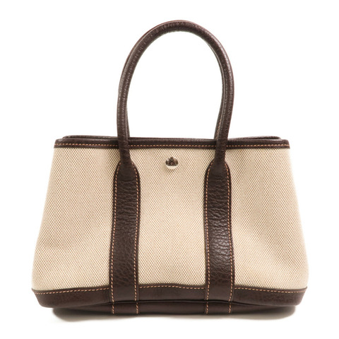 HERMES 【Hermes Fair】帆布Mini Garden Party銀扣手挽袋