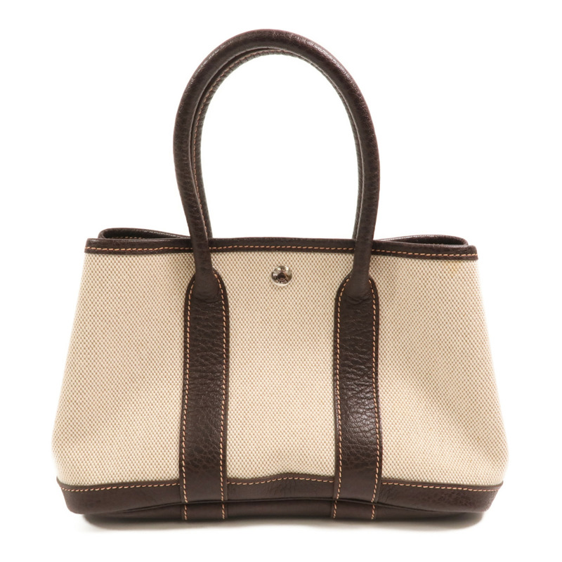 HERMES 【Hermes Fair】帆布Mini Garden Party銀扣手挽袋-1