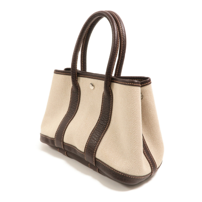 HERMES 【Hermes Fair】帆布Mini Garden Party銀扣手挽袋-2