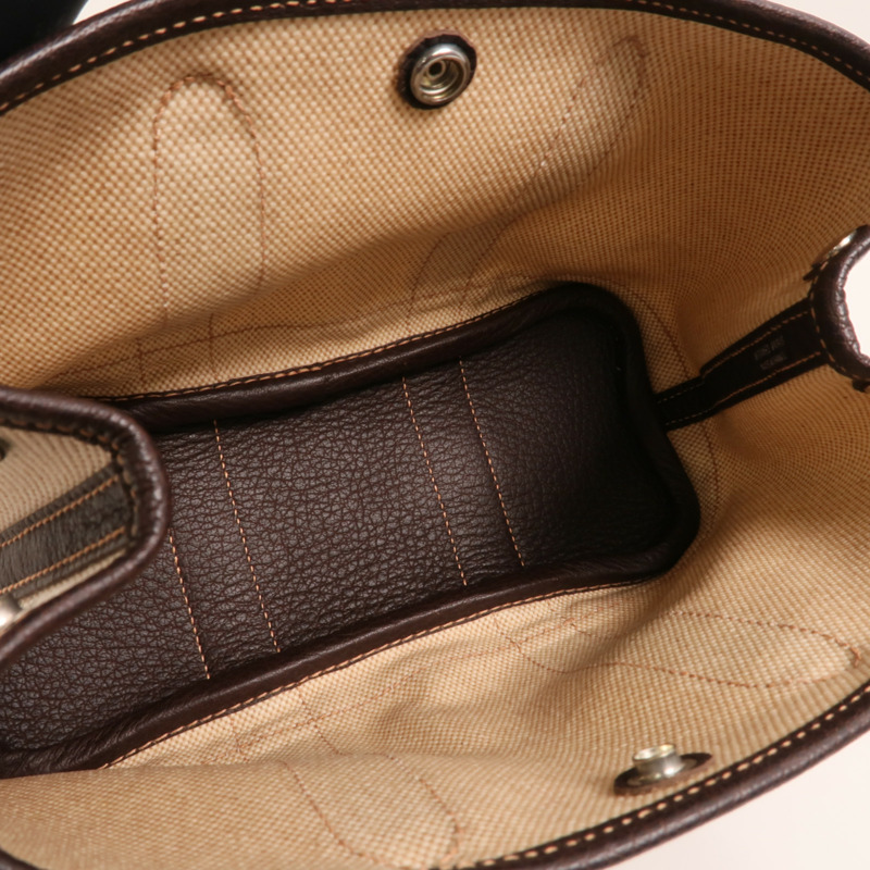 HERMES 【Hermes Fair】帆布Mini Garden Party銀扣手挽袋-4