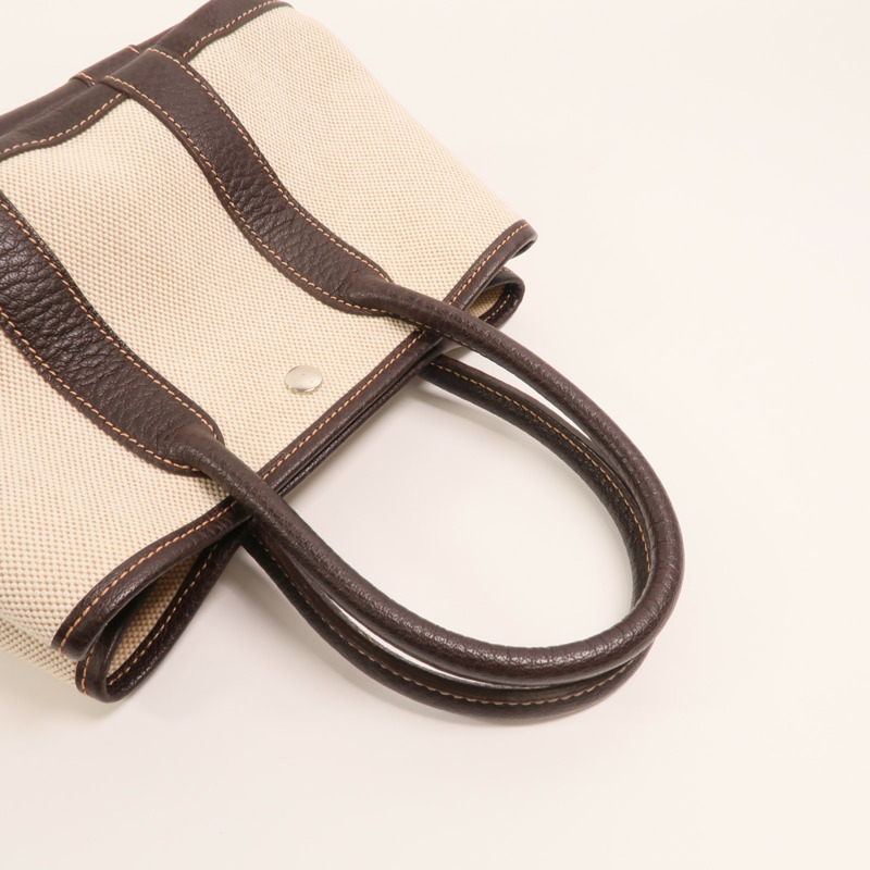 HERMES 【Hermes Fair】帆布Mini Garden Party銀扣手挽袋-7