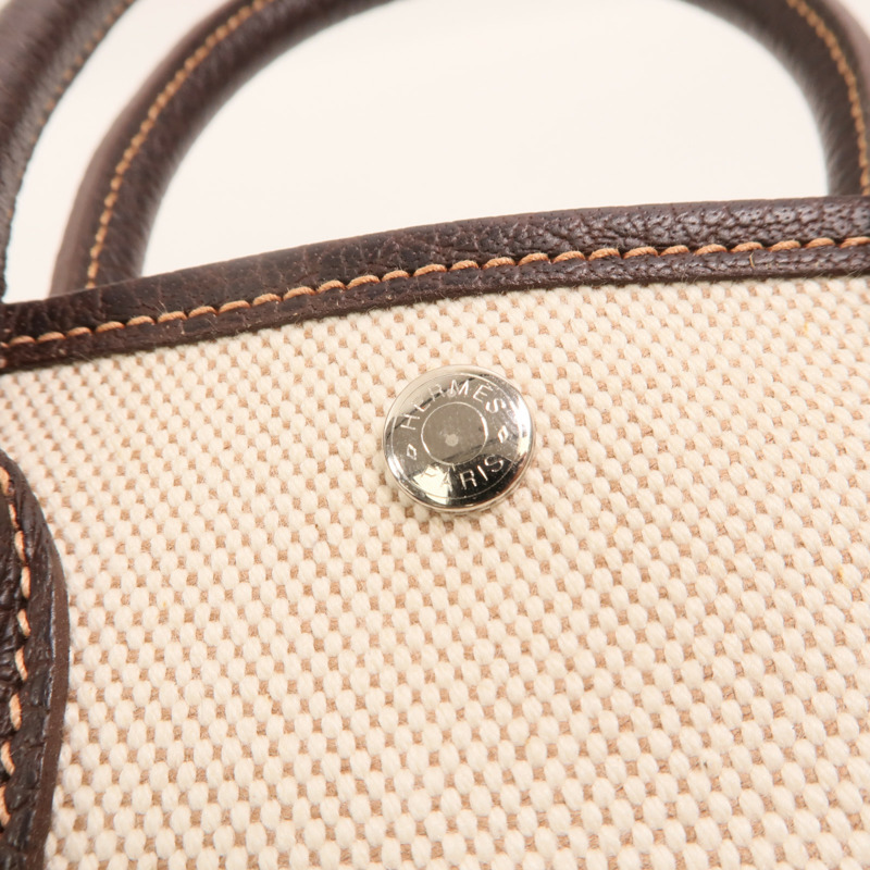 HERMES 【Hermes Fair】帆布Mini Garden Party銀扣手挽袋-8