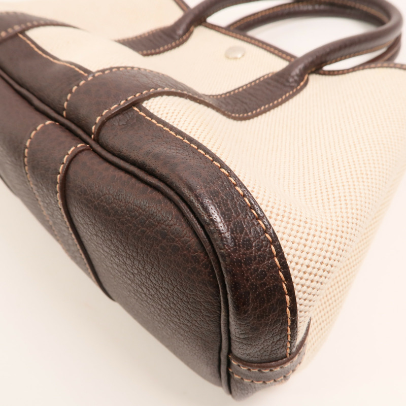 HERMES 【Hermes Fair】帆布Mini Garden Party銀扣手挽袋-11