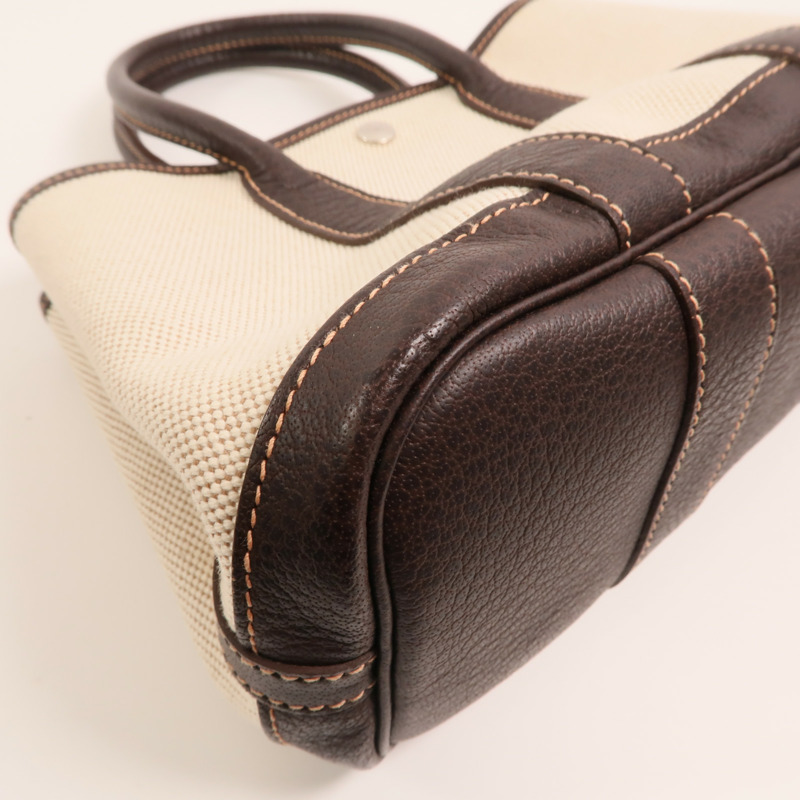 HERMES 【Hermes Fair】帆布Mini Garden Party銀扣手挽袋-12