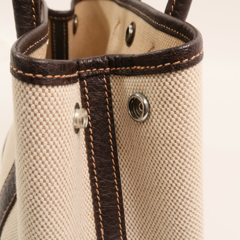 HERMES 【Hermes Fair】帆布Mini Garden Party銀扣手挽袋-14