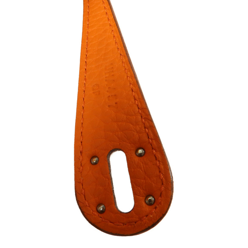 HERMES 【Hermes Fair】Clemence皮革Lindy 26銀扣手挽肩背兩用袋Orange-10