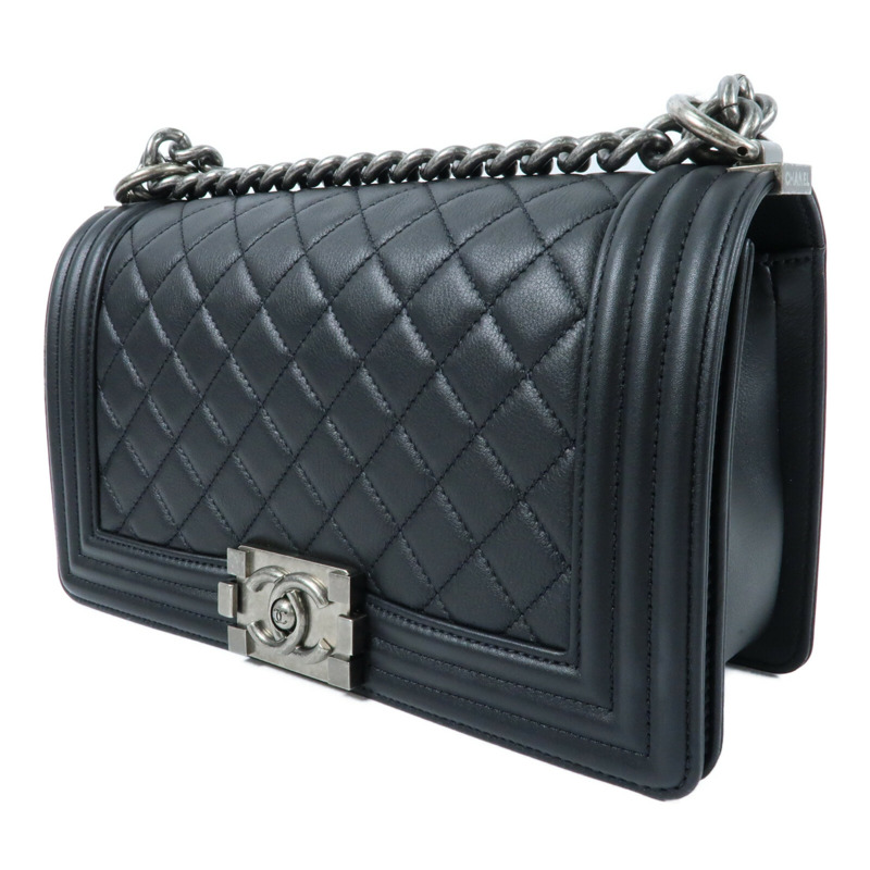 CHANEL 羊皮皮革Boy 25鏈帶肩背袋-2