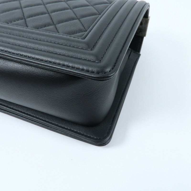 CHANEL 羊皮皮革Boy 25鏈帶肩背袋-7