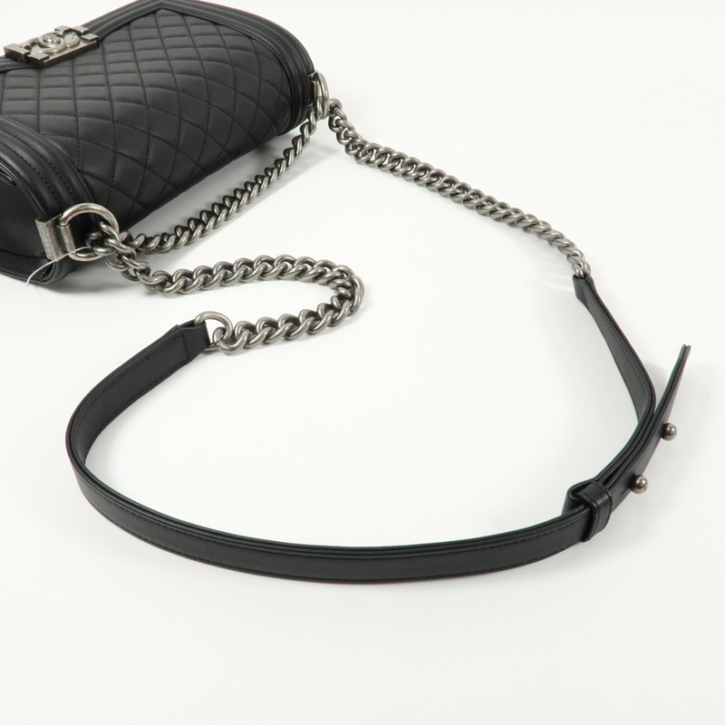 CHANEL 羊皮皮革Boy 25鏈帶肩背袋-8