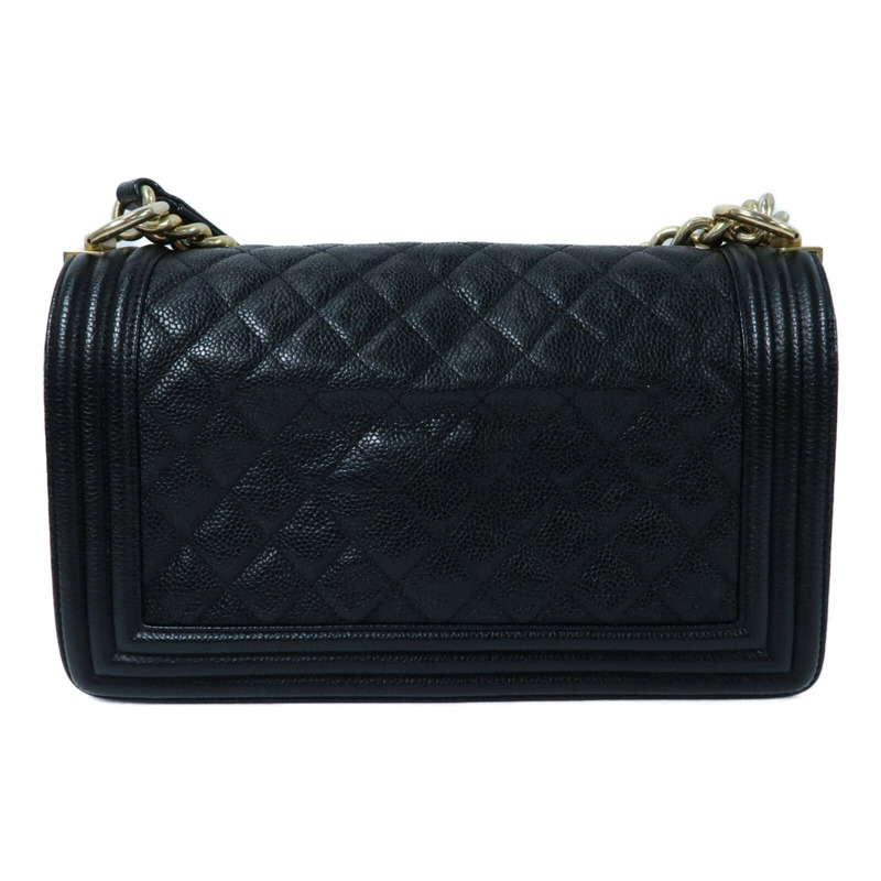 CHANEL 牛皮皮革Boy 25金扣鏈帶肩背袋-1