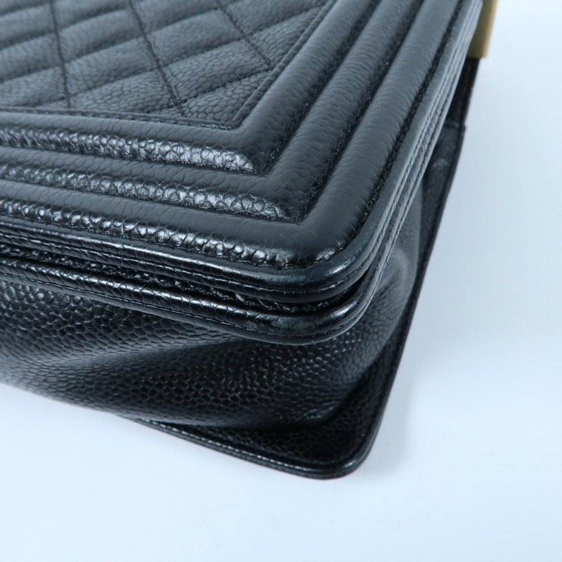 CHANEL 牛皮皮革Boy 25金扣鏈帶肩背袋-5